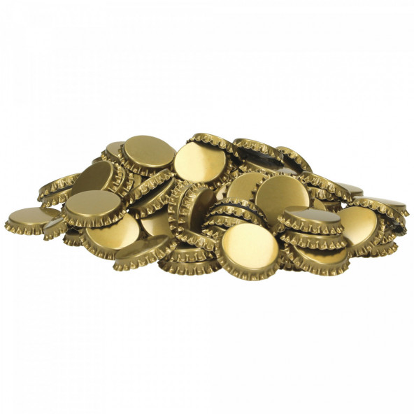 Crown corks 29 mm gold - profiled inlay - 100 pcs