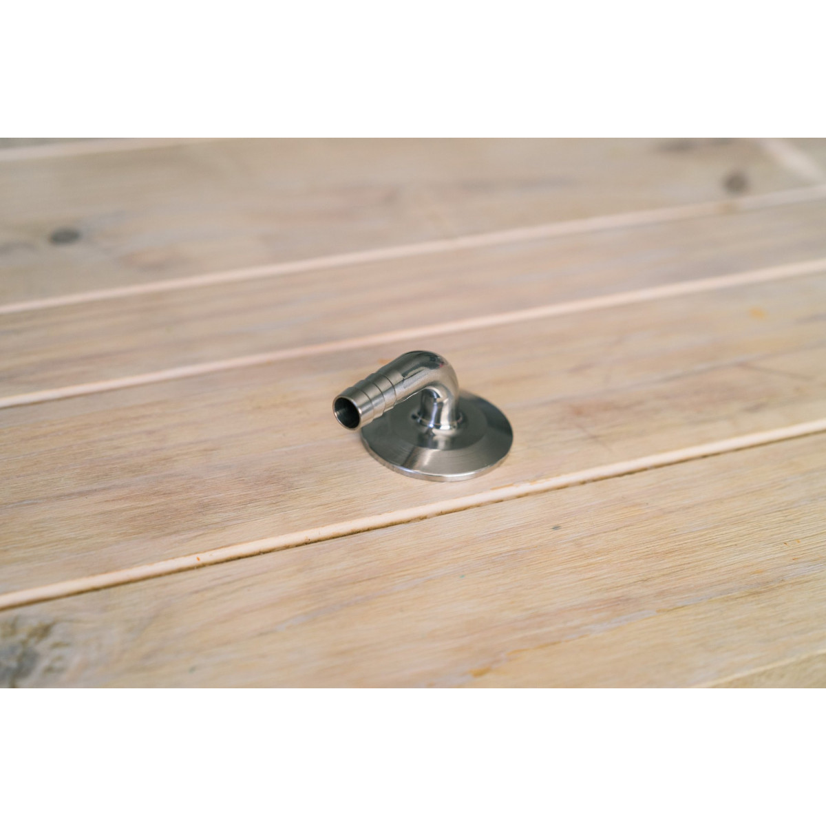 Ss Brewtech™ hose barb with 90° elbow 1.5" Tri-clover to 1/2" 1