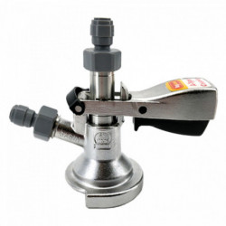 A-Type Keg Coupler – Stainless Steel – With 2 Duotight Fittings