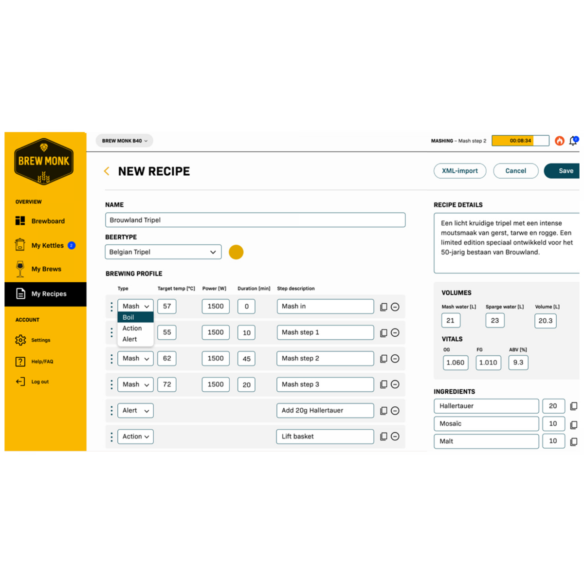 Brew Monk Duo Deal: Brew Monk B40 Wi-Fi & Brew Monk™ malt kit crushed malt - Tripel 13